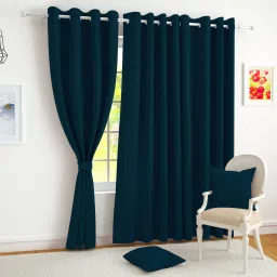152 cm (5 ft) Polyester, Silk Blackout Window Curtain Single Curtain-image-54