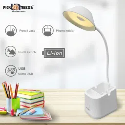 daily needs shop Rechargeable Study Table Lamp LED Desk Light For Students With Pen Stand Study Lamp image 3