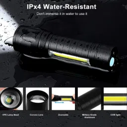 techpride Small torch light Zoomable Mini Flashlight 3 Light Modes for Camping Hiking Torch image 2