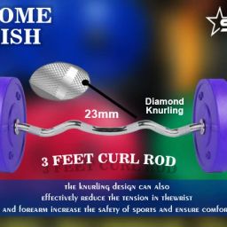 starx 20 kg Multi Color 100% Rubber Plates With 3Feet Curl Rod 23mm for Use of Home Gym Combo image 3