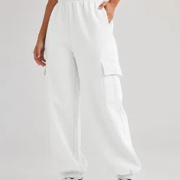 Women Solid White Track Pants-54