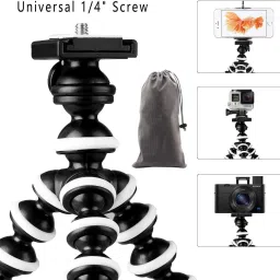 POZUB PUZ- GOL234 NEW ARRIVAL BUY GORILLA TRIPOD + DUSTPROOF BAG with mobile holding clip Camera Tripod Premium Quality Foldable Adjustable Flexible Sponge Octopus Tripod Multi-Use Selfie Stick Desktop Online Course Video Recording Special Design for Streaming, Video Blogs, Online Classes, Presentation, Creating Product Demos, Video Blogging ,Gimbal, DSLR & Action Cameras Mobile Holder monopods Tripod Tripod, Tripod Ball Head, Tripod Kit, Monopod Kit, Monopod image 2