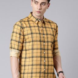 Metronaut Slim Fit Tartan Checks Cotton Casual Shirt-image-97