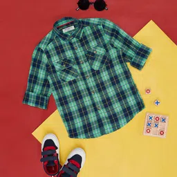 Pantaloons Junior Boys Tartan Checks Checked Cotton Casual Shirt-53