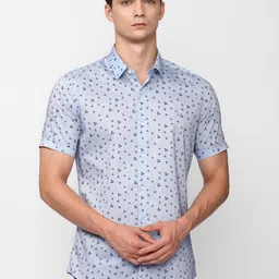 SIMON CARTER LONDON Slim Fit Opaque Printed Pure Cotton Casual Shirt-image-15
