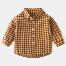 StyleCast Boys Spread Collar Gingham Checks Opaque Cotton Casual Shirt-image-14