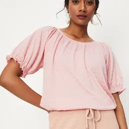 max Self Design Round Neck Top-picture-13