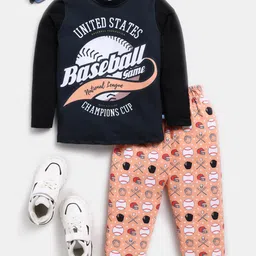 Here&Now X Game Begins Boys Printed Pure Cotton Night suit-image-52