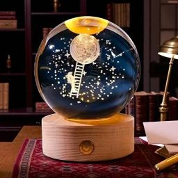 3D Crystal Ball Table Lamp with Wooden Base Table Lamp-image-96