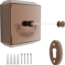CLOTHLINE ROSE GOLD SQ Steel Wall Shelf-image-55