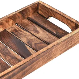 green tree handicrafts Mango Wood Handmade Serving Tray with Handle for Tea and Coffee Tray image 4