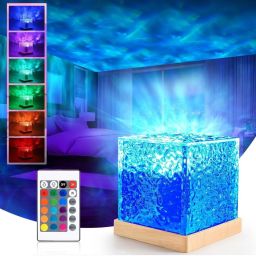 Table Lamp with Ocean Wave Effect – 3D LED Projector & 9 Color Modes Remote Night Lamp-11
