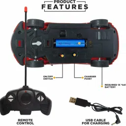 kid kraze Rechargeable Remote Control Famous Car with 3D Lights image 4