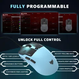 EVOFOX Ghost Air Programmable Gaming Mouse with Pixart Sensor, RGB and Software Wired Ambidextrous OpticalGaming Mouse image 4