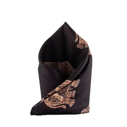 The Tie Hub Men Grey & Beige Elephant Printed Pocket Squares-image-17
