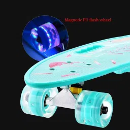 LED Light Wheels & Heavy Quality Full Mini Cruiser Retro PVC Skateboard for Kids 24 inch x 6 inch Skateboard-picture-25