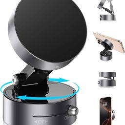 MBVTREADS Vacuum Suction Magnetic Phone Holder for Car, Foldable Mobile Holder Mobile Holder-image-49