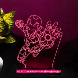 starlaser Iron Man 3D Night lamp with 16 Color Changing Light and Remote Control Desk Table lamp Gift for Birthday Table Lamp image 2