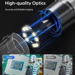 etzin USB 3x1 Digital Microscope 40X to 1600X, 8 LED Magnification Endoscope Camera Microscope Slide Box image 4