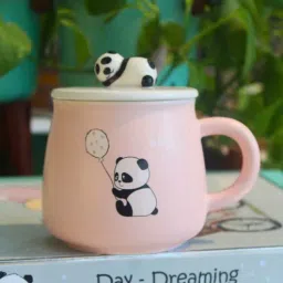 izzhaar Printed Ceramic Mugs with Lids and Spoons for Kids (400 ml)-picture-15