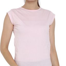 Women Solid Round Neck Pure Cotton Pink T-Shirt-image-70