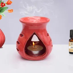 Ceramic 97 Aroma Burner, Red (7.5 X 9.5 cm) Diffuser Set-15