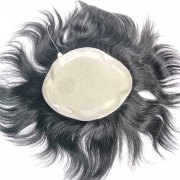 Silk base hair patch for men size (7x5) 100% Indian human Hair Extension-image-5