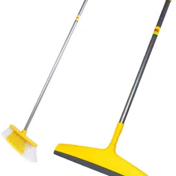 Floor Broom/Brush with Floor Wiper with Extendable & Strurdy Rod Tough Bristels Fiber Wet and Dry Brush-image-47