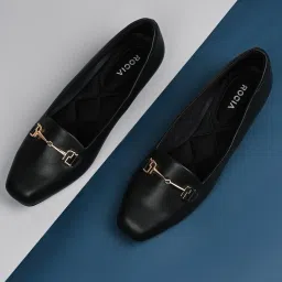 Rocia By Regal Black Women Square Toe Workwear Pumps Slip On For Women-1