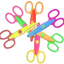 shopaholic Premium Set of 6 Zig Zag Scissors random color for art and craft children hobby etc Scissors image 5