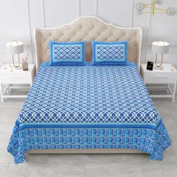 120 TC Cotton Queen Jaipuri Prints Flat Bedsheet-image-15