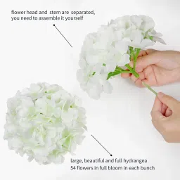 zoanto White Hydrangea Artificial Flower image 4