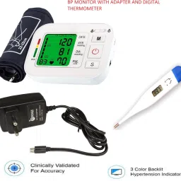 rsc healthcare Blood Pressure Monitor WITH 3 Color Hypertension Alert LCD indicator and Power Adapter Included Blood Pressure Monitor With 3 Continue reading 3 YEAR WARRANTY ( Made In India ) Bp Monitor-image-52