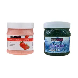 FEELHIGH Set Of 2 Strawberry & Ice Blue Face & Body Scrubs 500ml Each-72