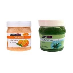 Set Of 2 Orange Scrub & Aloe Vera Scrub For Face & Body 500 ml Each-7