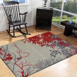 presto Red Floral Polyester 3 ft x 5 ft Hand Tufted Carpet-picture-18