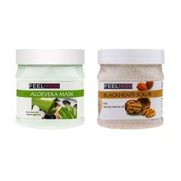 FEELHIGH Set of Aloevera Mask & Blackheads Face-Body Scrub - 500 ml each-15