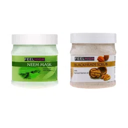 FEELHIGH Set Of 2 Neem Mask & Blackhead Scrub 500ml-Each-16