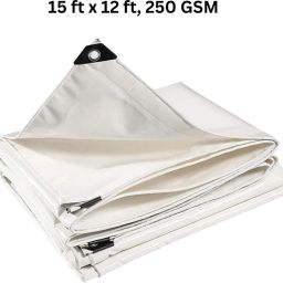 Water Proof Tarpaulin Sheet | 15x12 ft, 250 GSM | 100% Pure Virgin with Eyelets Tent - For Camping, Construction Sites, Transportation Covers, Temporary Shelters-picture-12