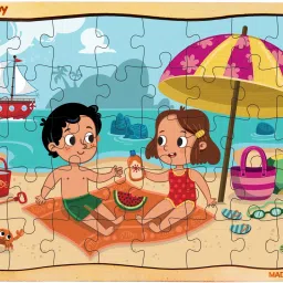 Summer Beach Wooden Jigsaw Puzzle, 40pcs-picture-20