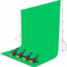 BOOSTY BRANDED 8 x12 FT Green LEKERA Backdrop Photo Light Studio Photography Background with BAG + 4pcs Backdrop Support Spring Clamp 4.3"/11cm Reflector-1