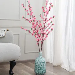 fourwalls Pink Fabric Cherry Blossom Artificial Flowers-picture-11