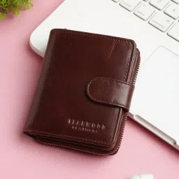 Women Formal Maroon Genuine Leather Wallet - Mini-image-34