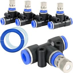 5pcs (0.3mm) Nozzles 6m pipe | Premium Misting Fogger Nozzles with Tee Connector 100 L Hose-end Sprayer-image-90