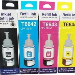 GPN PRINT Refill Ink Compatible for L130, L360 Printers Black + Tri Color Combo Pack Ink Bottle-25
