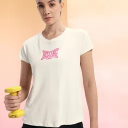 hrx by hrithik roshan Women Printed Round Neck Polyester White T-Shirt-picture-19