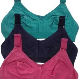 Pack of 3 Women Full Coverage Non Padded Bra-image-12