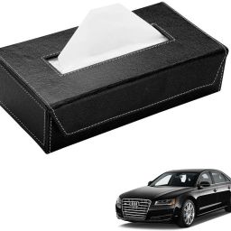 Car Tissue Box Paper Tissue Holder Black with 200 Sheets(100 Pulls) For Audi A8 Vehicle Tissue Dispenser-10