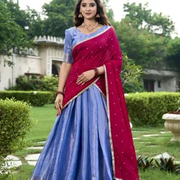 looknbook art Solid Semi Stitched Lehenga Choli-picture-17
