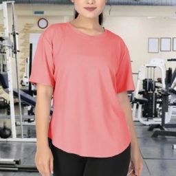 Women Solid Round Neck Reversible Polyester Pink T-Shirt-image-96